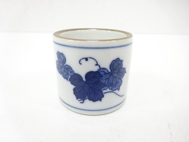 染付　蔦　蓋置